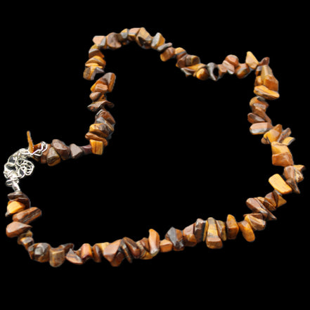 Golden Tigers Eye polished chip necklace 41mm 41g in sunlight - Rocks and Things Store