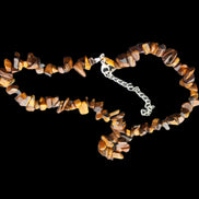 Golden Tigers Eye polished chip necklace 41mm 41g in sunlight - Rocks and Things Store