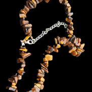 Golden Tigers Eye polished chip necklace 41mm 41g in sunlight - Rocks and Things Store