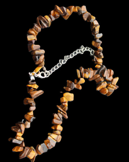 Golden Tigers Eye polished chip necklace 41mm 41g in sunlight - Rocks and Things Store