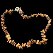 Golden Tigers Eye polished chip necklace 41mm 41g in sunlight - Rocks and Things Store