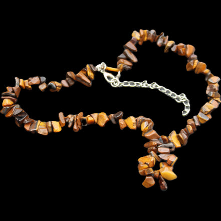 Golden Tigers Eye polished chip necklace 41mm 41g in sunlight - Rocks and Things Store