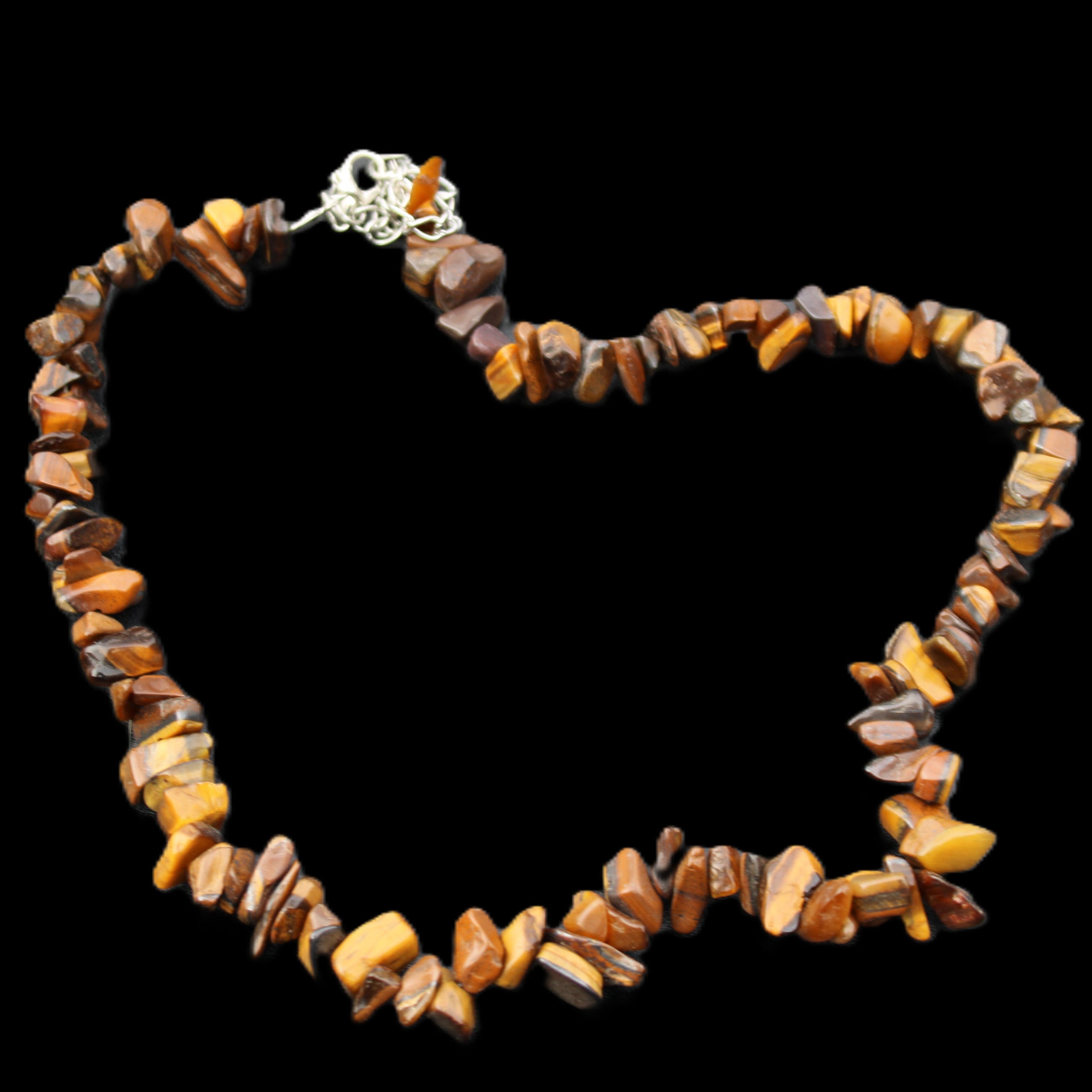 Golden Tigers Eye polished chip necklace 41mm 41g in sunlight - Rocks and Things Store