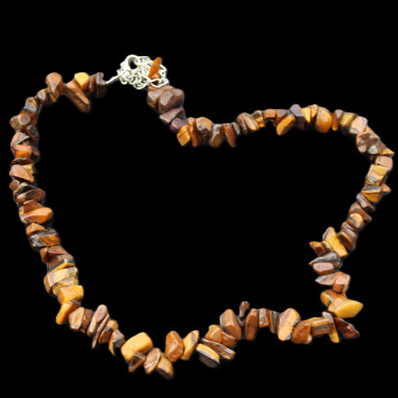 Golden Tigers Eye polished chip necklace 41mm 41g in sunlight - Rocks and Things Store