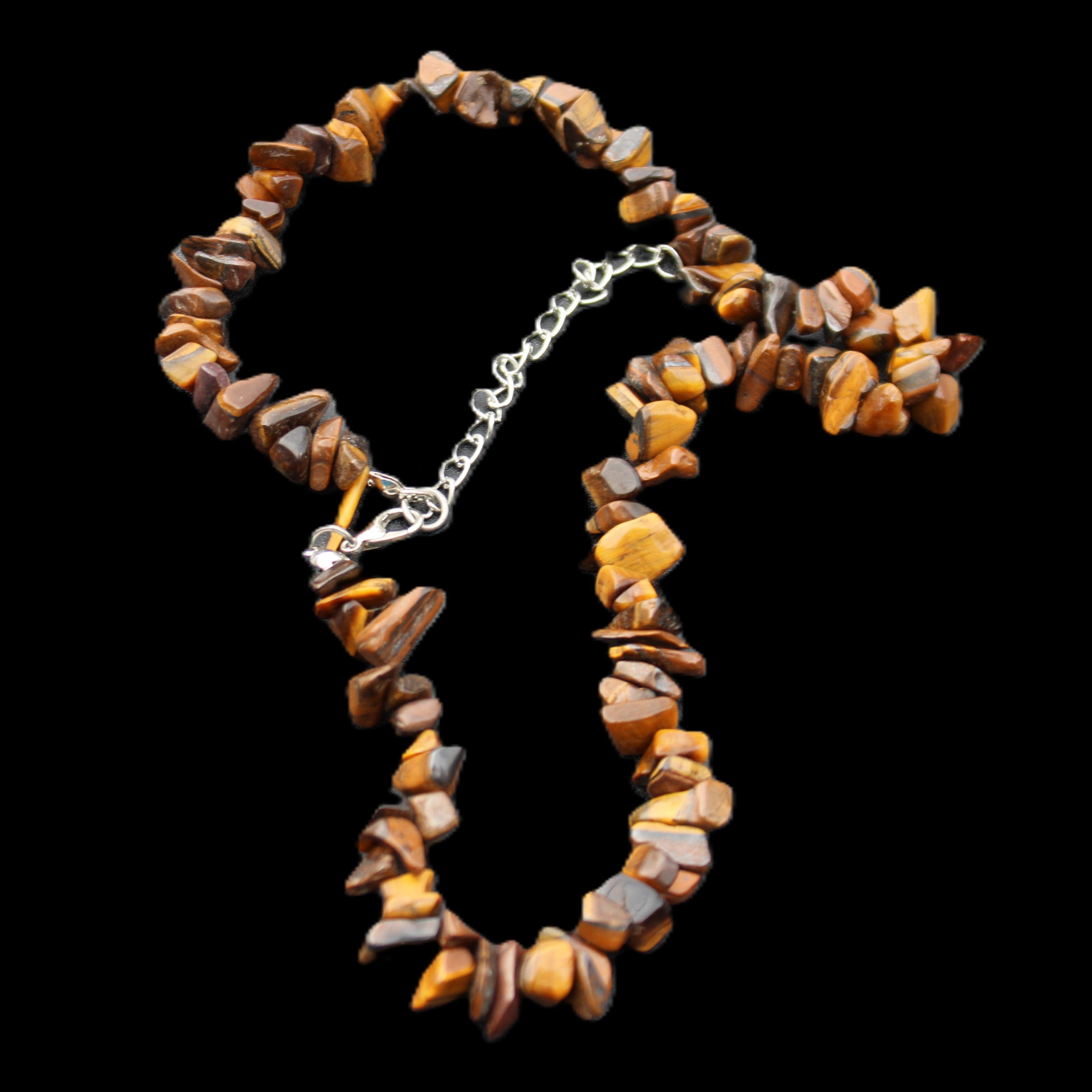Golden Tigers Eye polished chip necklace 41mm 41g in sunlight - Rocks and Things Store