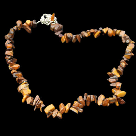 Golden Tigers Eye polished chip necklace 41mm 41g in sunlight - Rocks and Things Store