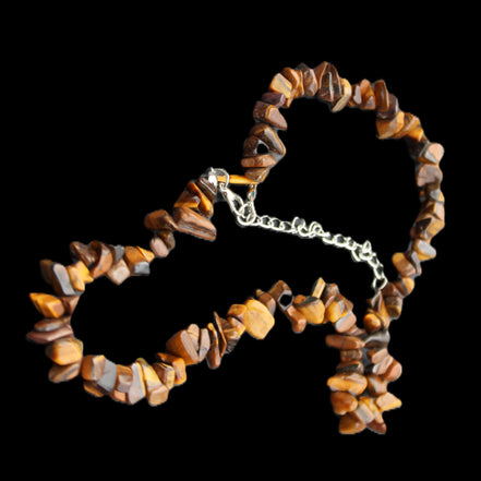 Golden Tigers Eye polished chip necklace 41mm 41g in sunlight - Rocks and Things Store