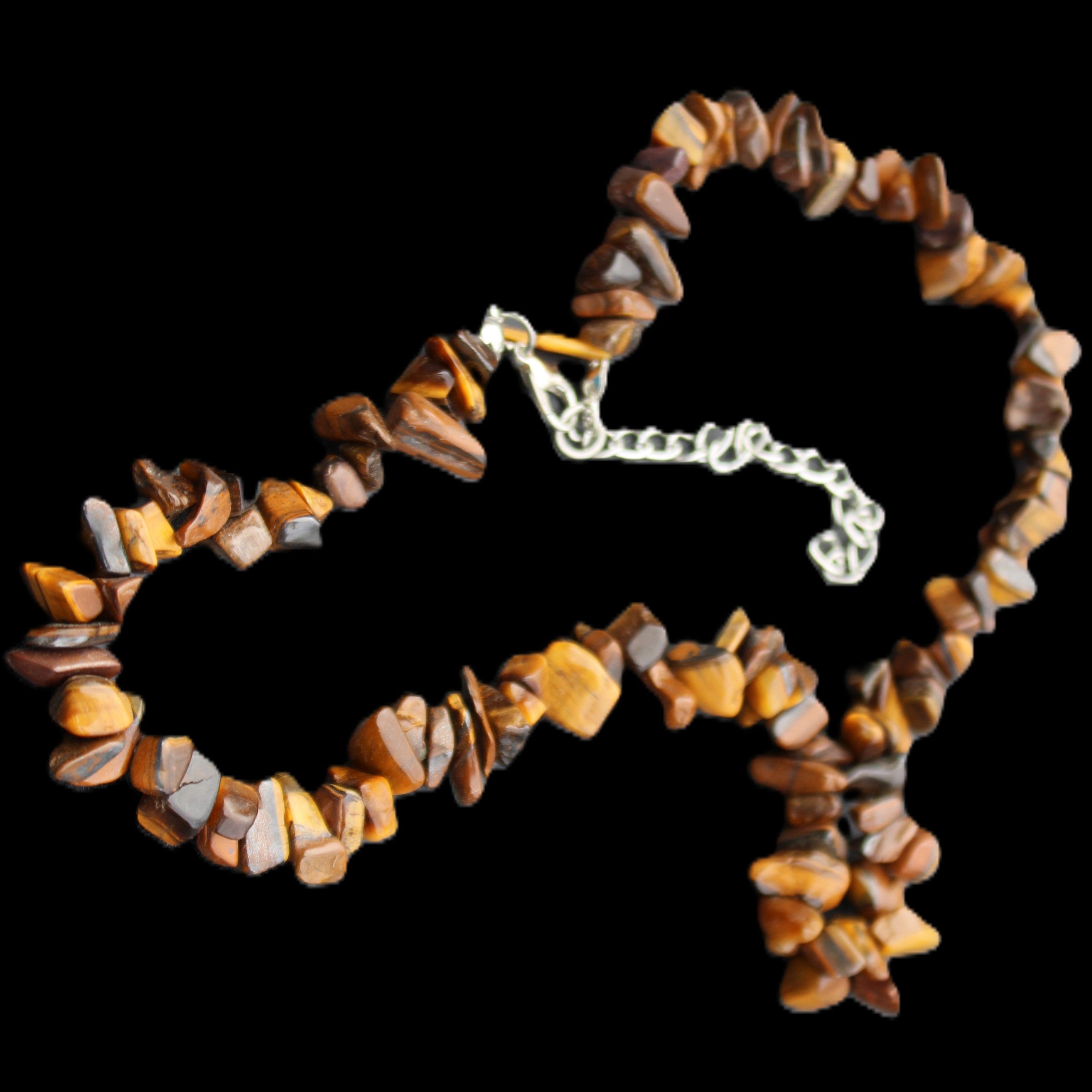 Golden Tigers Eye polished chip necklace 41mm 41g in sunlight - Rocks and Things Store