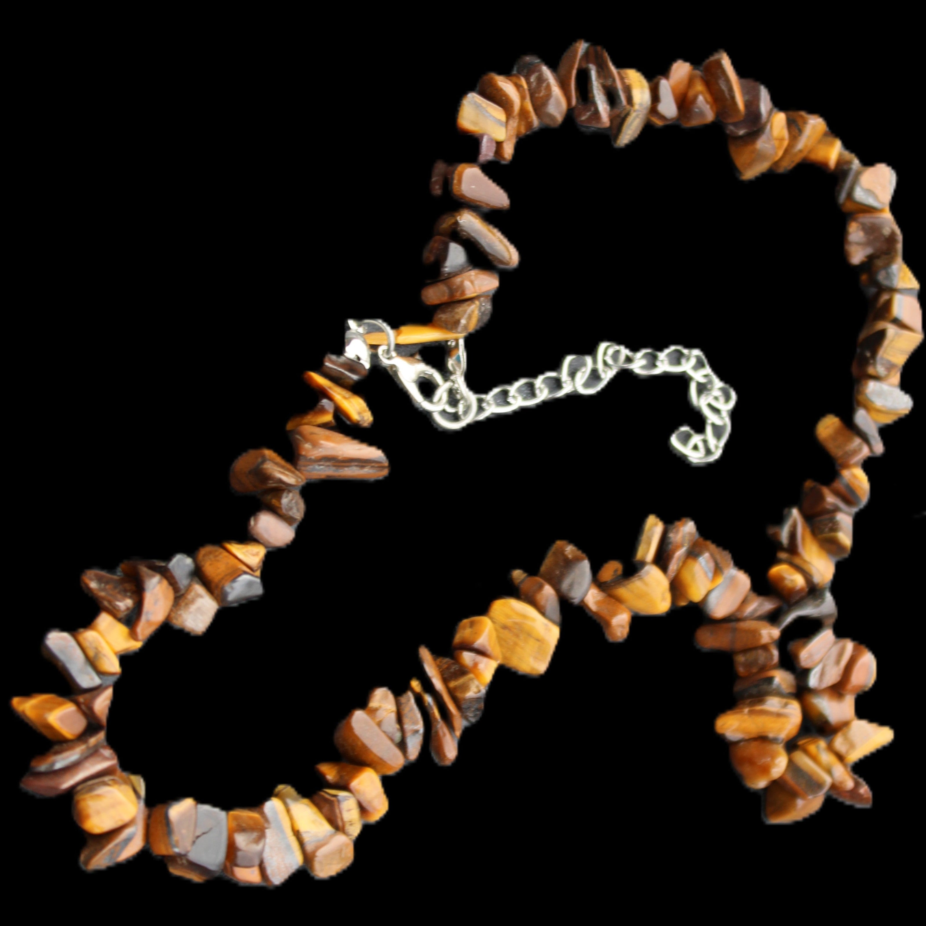 Golden Tigers Eye polished chip necklace 41mm 41g in sunlight - Rocks and Things Store