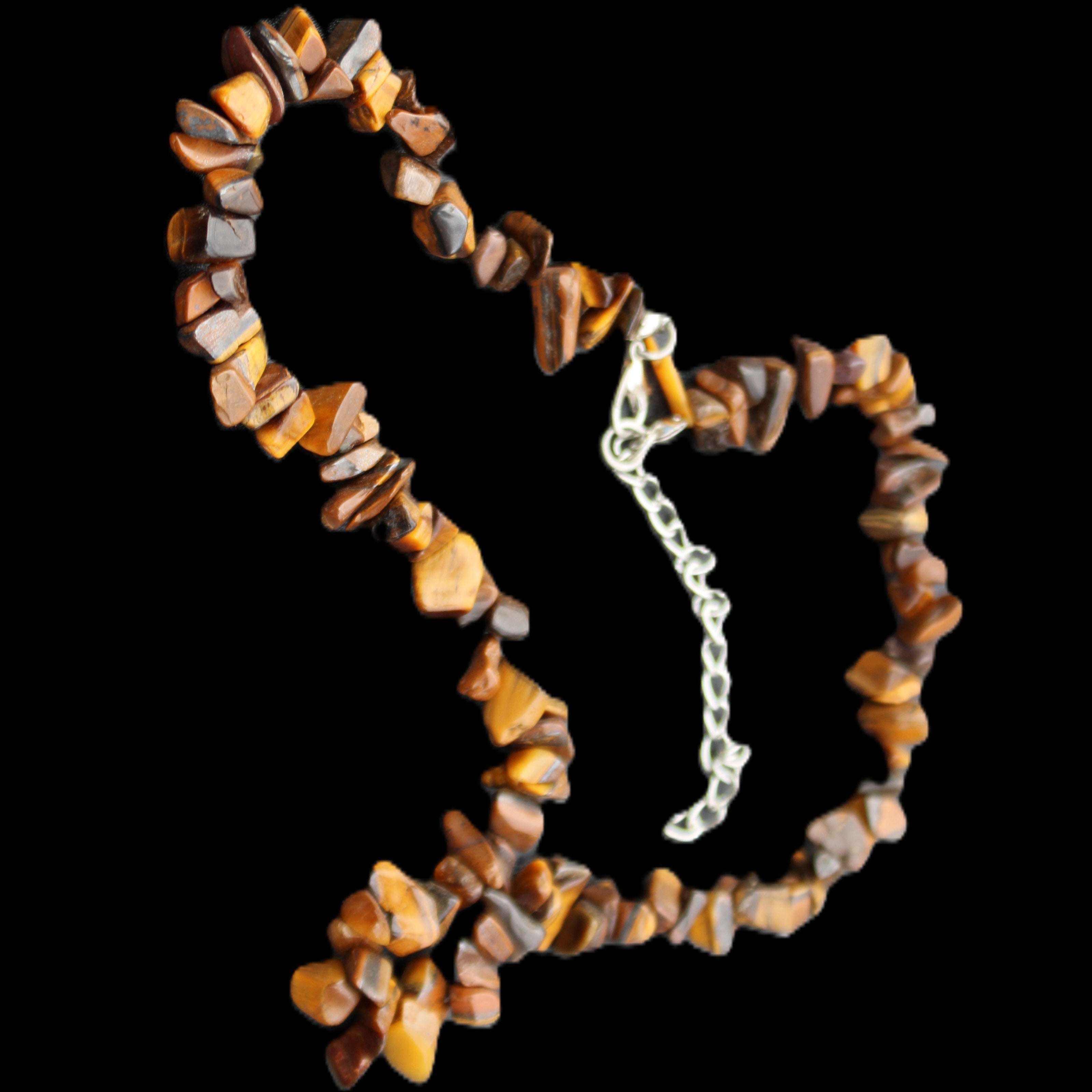 Golden Tigers Eye polished chip necklace 41mm 41g in sunlight - Rocks and Things Store