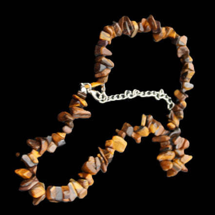 Golden Tigers Eye polished chip necklace 41mm 41g in sunlight - Rocks and Things Store