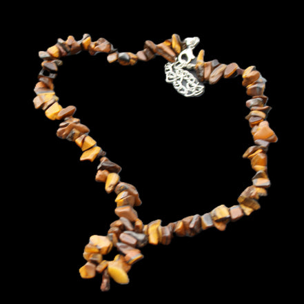 Golden Tigers Eye polished chip necklace 41mm 41g in sunlight - Rocks and Things Store
