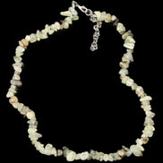 Prehnite polished chip adjustable necklace 40mm 34.6g in sunlight - Rocks and Things Store