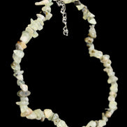 Prehnite polished chip adjustable necklace 40mm 34.6g in sunlight - Rocks and Things Store