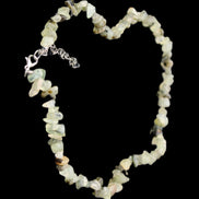 Prehnite polished chip adjustable necklace 40mm 34.6g in sunlight - Rocks and Things Store