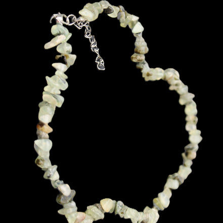 Prehnite polished chip adjustable necklace 40mm 34.6g in sunlight - Rocks and Things Store