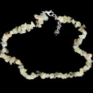 Prehnite polished chip adjustable necklace 40mm 34.6g in sunlight - Rocks and Things Store