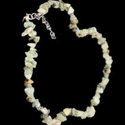 Prehnite polished chip adjustable necklace 40mm 34.6g in sunlight - Rocks and Things Store