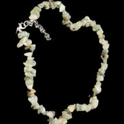 Prehnite polished chip adjustable necklace 40mm 34.6g in sunlight - Rocks and Things Store