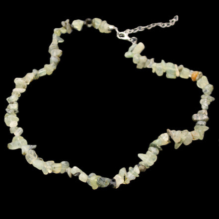 Prehnite polished chip adjustable necklace 40mm 34.6g in sunlight - Rocks and Things Store