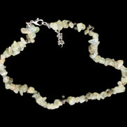 Prehnite polished chip adjustable necklace 40mm 34.6g in sunlight - Rocks and Things Store