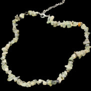 Prehnite polished chip adjustable necklace 40mm 34.6g in sunlight - Rocks and Things Store