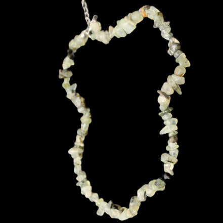 Prehnite polished chip adjustable necklace 40mm 34.6g in sunlight - Rocks and Things Store