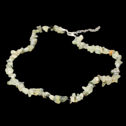 Prehnite polished chip adjustable necklace 40mm 34.6g in sunlight - Rocks and Things Store