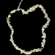 Prehnite polished chip adjustable necklace 40mm 34.6g in sunlight - Rocks and Things Store