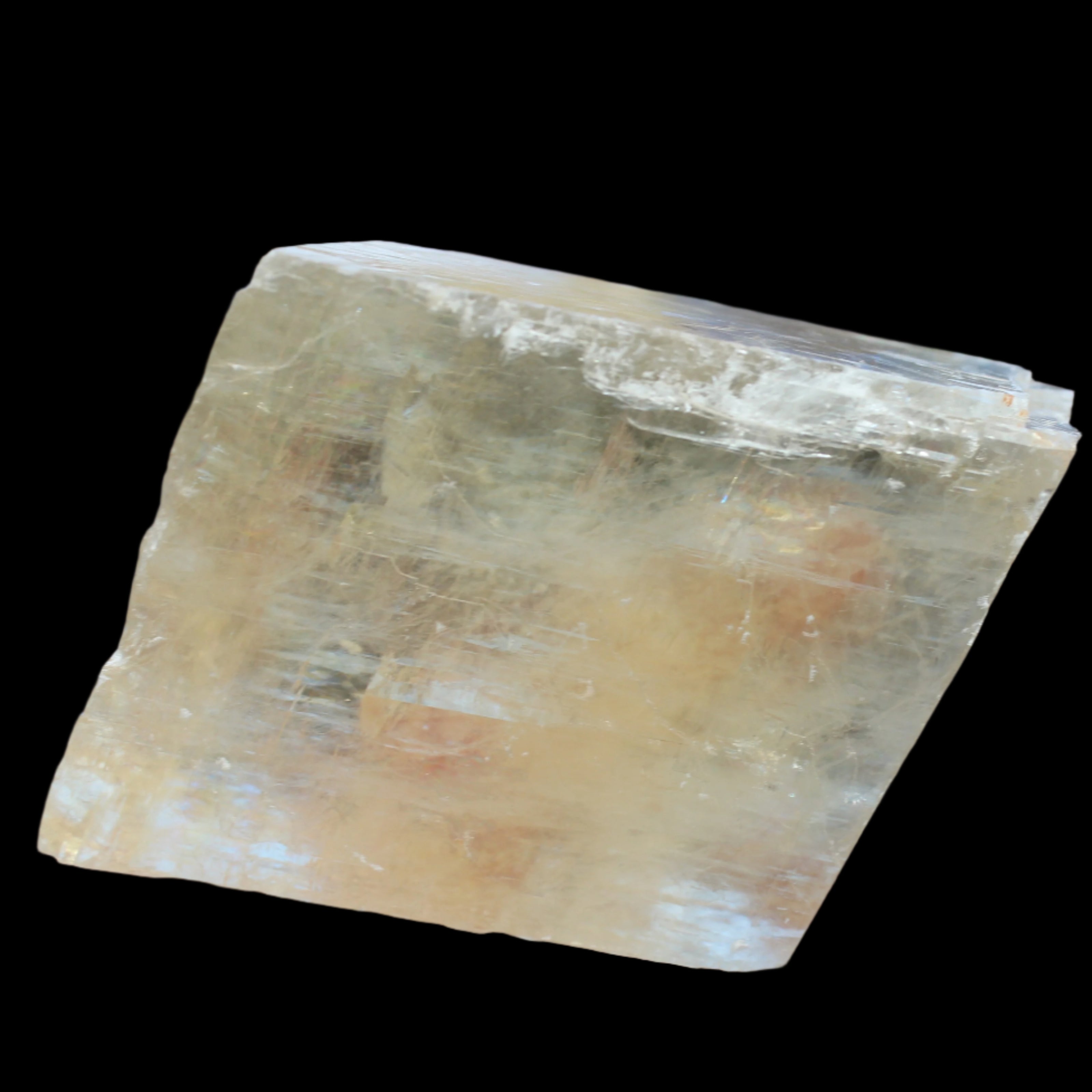 Yellow Calcite Spar crystal from  Iceland 760g in sunlight -  Rocks and Things Store