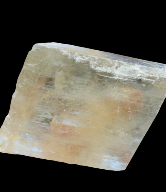 Yellow Calcite Spar crystal from  Iceland 760g in sunlight -  Rocks and Things Store