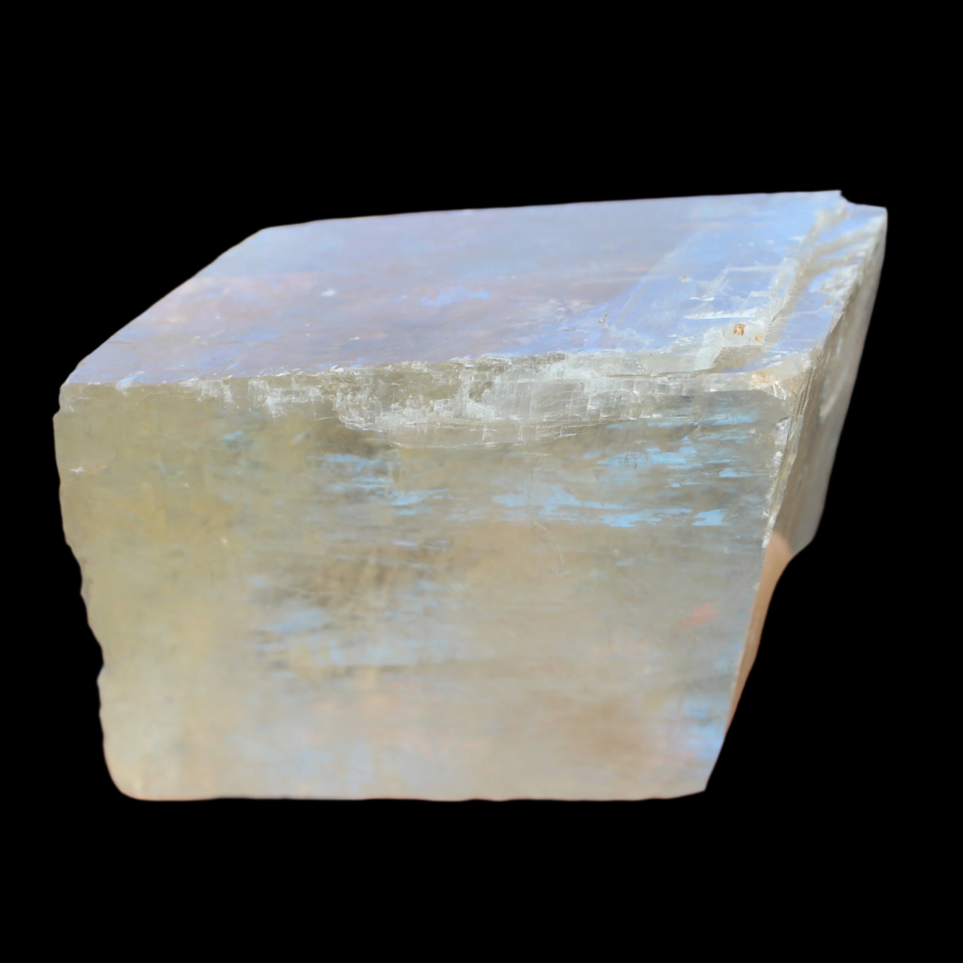 Yellow Calcite Spar crystal from  Iceland 760g in sunlight -  Rocks and Things Store