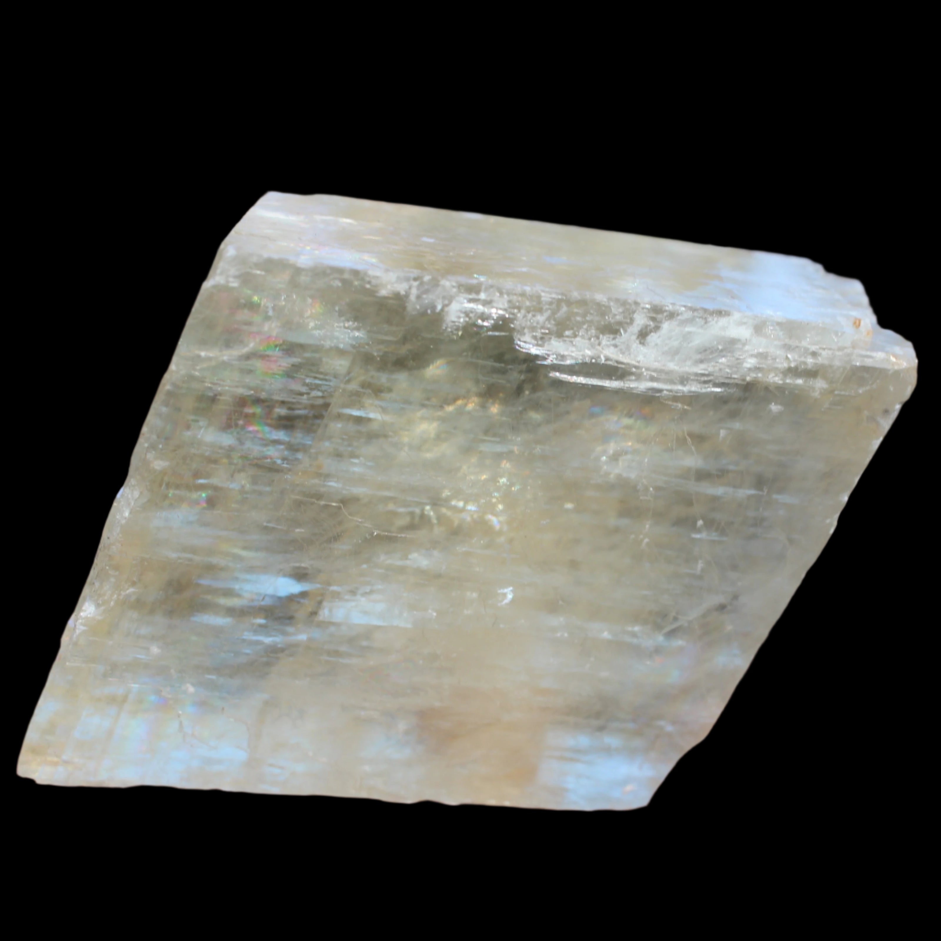 Yellow Calcite Spar crystal from  Iceland 760g in sunlight -  Rocks and Things Store