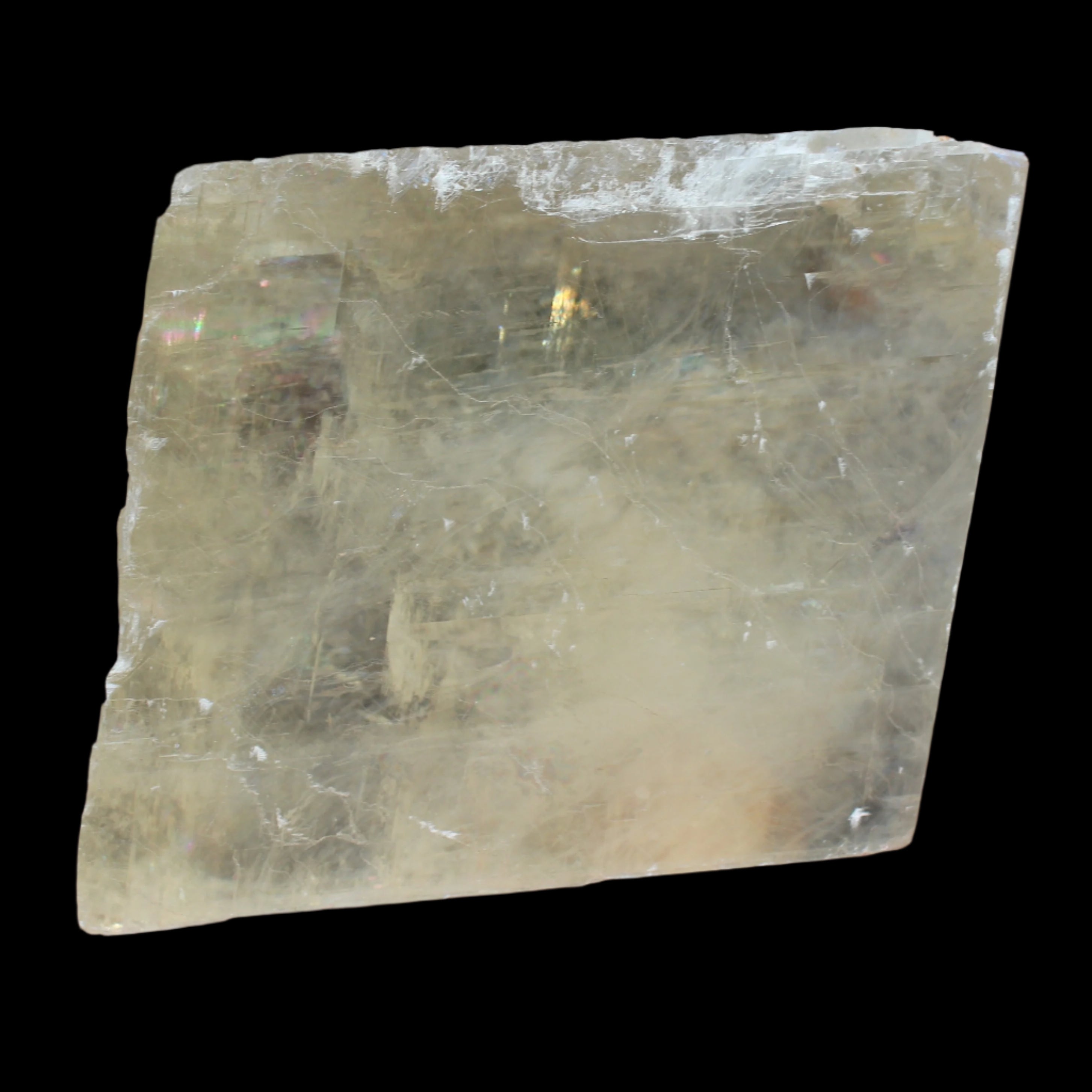 Yellow Calcite Spar crystal from  Iceland 760g in sunlight -  Rocks and Things Store