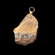 Golden Tigers Eye natural wire wrap pendant 23*14*40mm 16.5g in sunlight - Rocks and Things Store