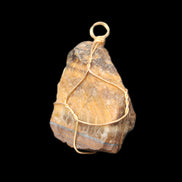 Golden Tigers Eye natural wire wrap pendant 23*14*40mm 16.5g in sunlight - Rocks and Things Store