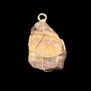Golden Tigers Eye natural wire wrap pendant 23*14*40mm 16.5g in sunlight - Rocks and Things Store