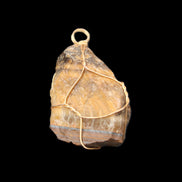 Golden Tigers Eye natural wire wrap pendant 23*14*40mm 16.5g in sunlight - Rocks and Things Store