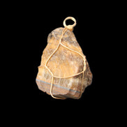 Golden Tigers Eye natural wire wrap pendant 23*14*40mm 16.5g in sunlight - Rocks and Things Store