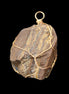 Golden Tigers Eye natural wire wrap pendant 25*17*32mm 23g in sunlight - Rocks and Things Store