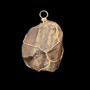 Golden Tigers Eye natural wire wrap pendant 25*17*32mm 23g in sunlight - Rocks and Things Store