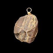 Golden Tigers Eye natural wire wrap pendant 25*17*32mm 23g in sunlight - Rocks and Things Store