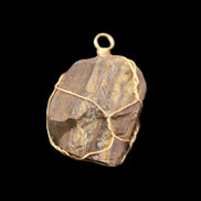 Golden Tigers Eye natural wire wrap pendant 25*17*32mm 23g in sunlight - Rocks and Things Store