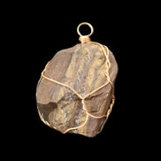 Golden Tigers Eye natural wire wrap pendant 25*17*32mm 23g in sunlight - Rocks and Things Store