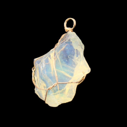 Opalite wire-wrap pendant 25*12*28mm 7.5g in sunlight - Rocks and Things Store