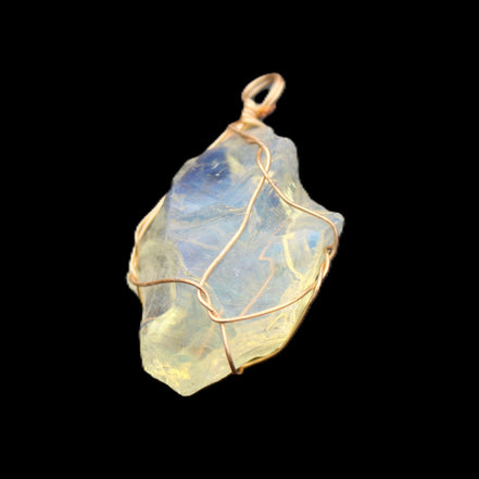 Opalite wire-wrap pendant 25*12*28mm 7.5g in sunlight - Rocks and Things Store