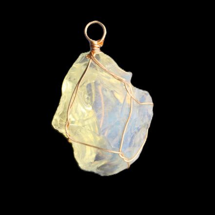 Opalite wire-wrap pendant 25*12*28mm 7.5g in sunlight - Rocks and Things Store