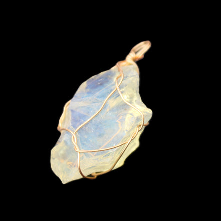 Opalite wire-wrap pendant 25*12*28mm 7.5g in sunlight - Rocks and Things Store