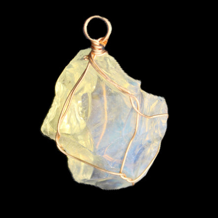 Opalite wire-wrap pendant 25*12*28mm 7.5g in sunlight - Rocks and Things Store