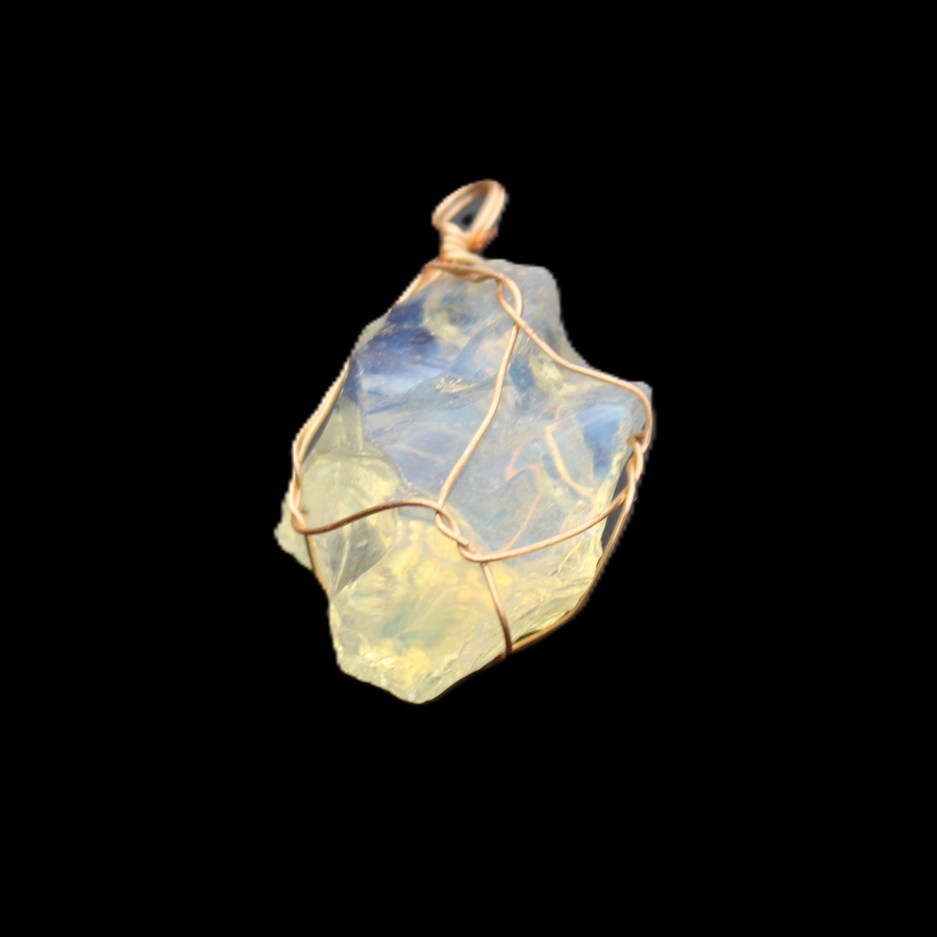 Opalite wire-wrap pendant 25*12*28mm 7.5g in sunlight - Rocks and Things Store
